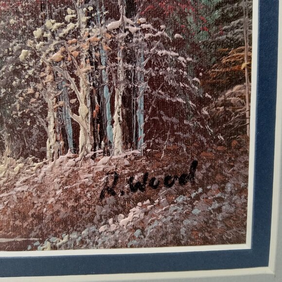 MCM Oil Paintings Mountain Art Set of 2 Signed by the Artist Textured Framed Vtg - Picture 7 of 15